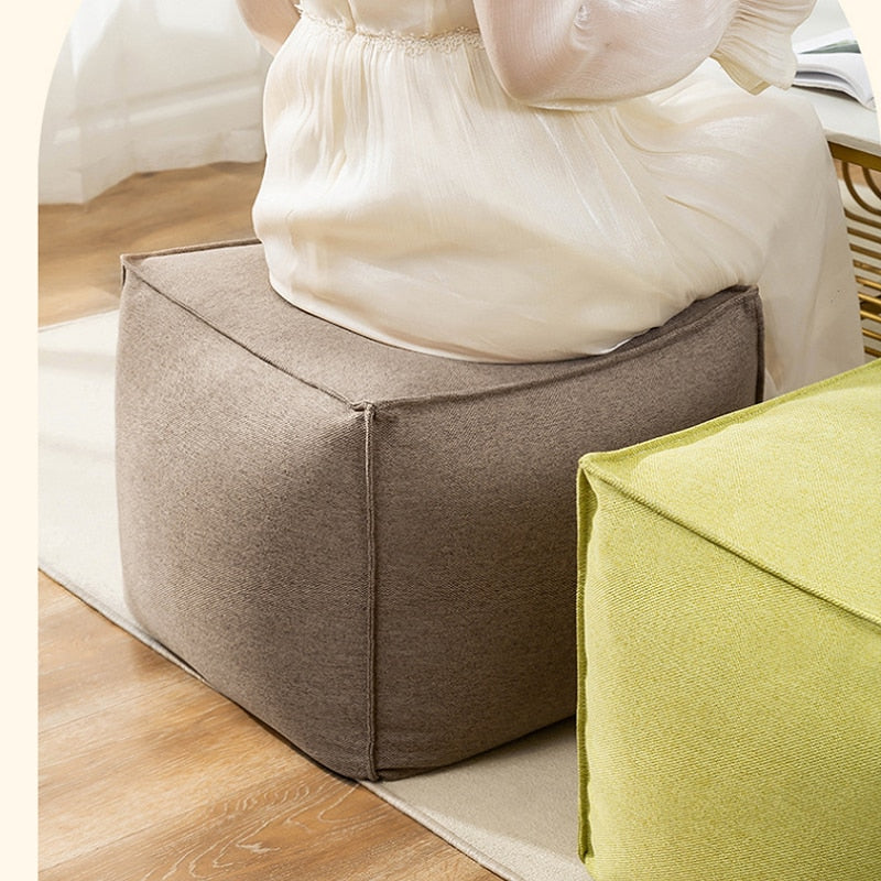 SkandiShop Moroccan Style Cushion PU Leather Ottoman
